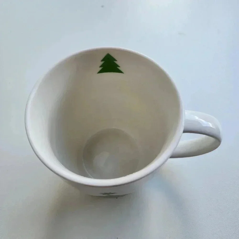 Crofton Christmas Merry Christmas Tree Holiday Cup Coffee Mug White Green